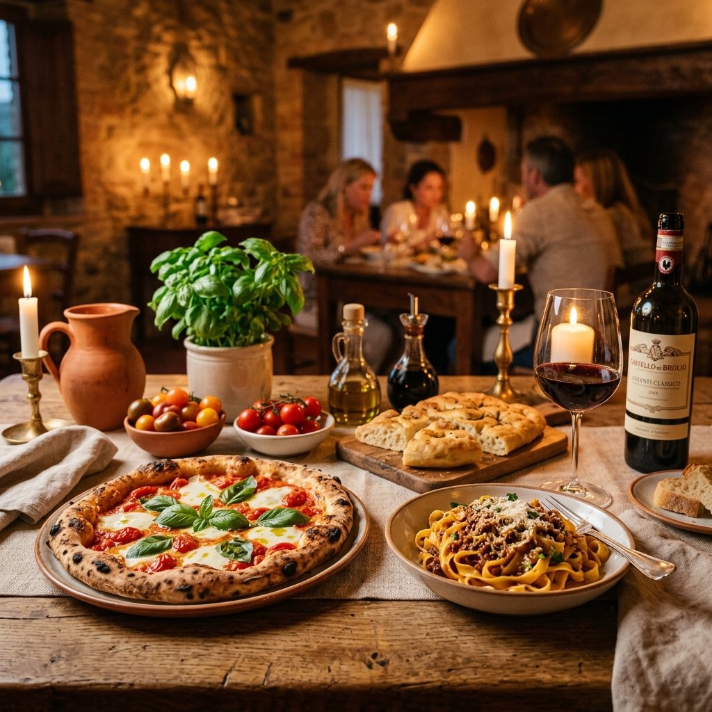 Italian food spread at Trattoria by Delish Mama New Delhi